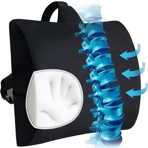Lumbar Support Pillow in Velvet Black